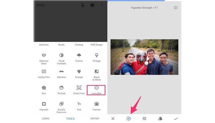Ứng dụng Snapseed giúp chụp ảnh xóa phông