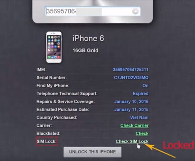 Kiểm tra thông tin iPhone qua mã IMEI