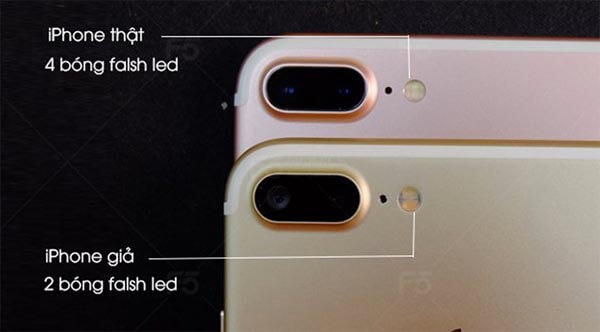 iPhone 7 Plus hàng thật sẽ có 4 bóng đèn LED ở phía sau