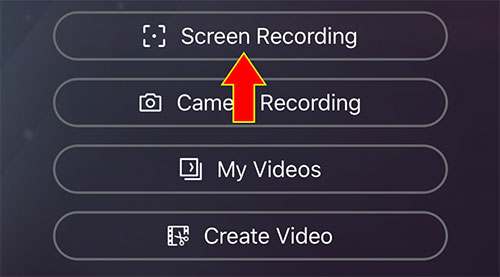 Chọn mục Screen Recording để bắt đầu quay màn hình 