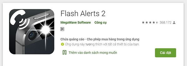 Cài đặt ứng dụng Flash Alerts 2