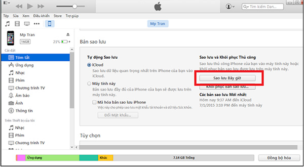 Khôi phục danh bạ đã xóa trên iPhone qua iTunes (1)