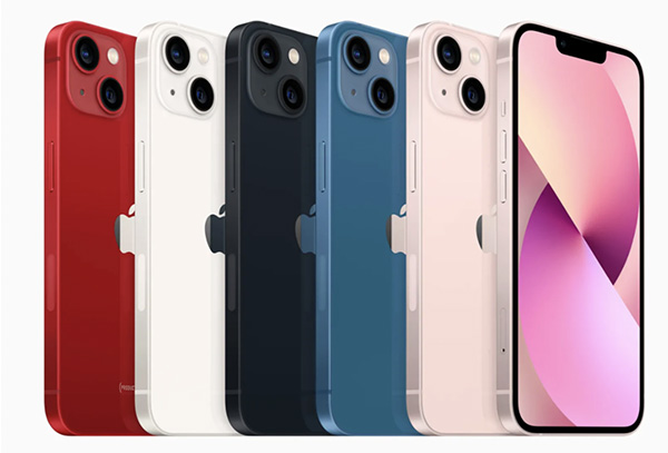 iPhone 13 với 5 tùy chọn về màu sắc.