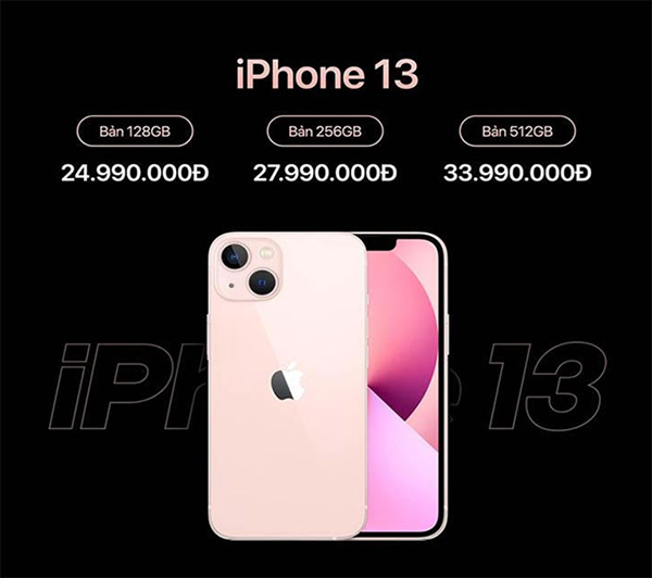 Giá bán iPhone 13 tại Thế Giới Di Động.
