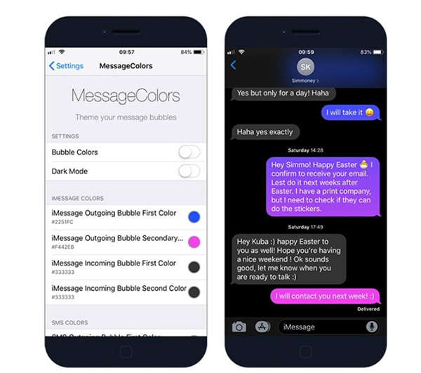 Cách đổi màu khung giao diện tin nhắn trên iPhone