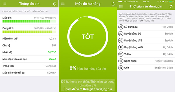 Kiểm tra dung lượng pin iPhone bằng phần mềm Battery Life 
