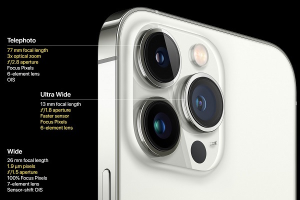 iPhone 13 Pro sử dụng bộ 3 camera sau 12 MP