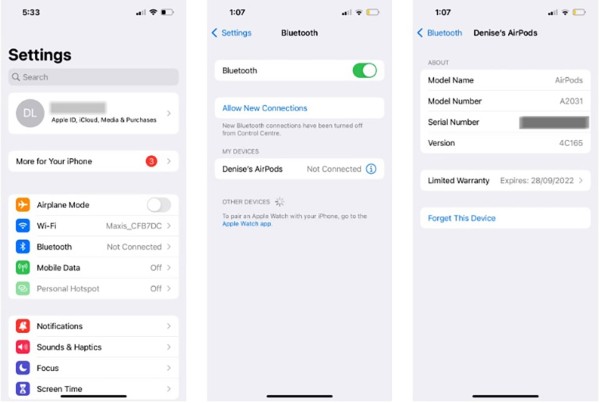 Mở Giới thiệu và xem thông tin AirPods