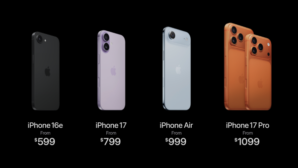 Mức giá khởi điểm của iPhone 17 từ 799 USD